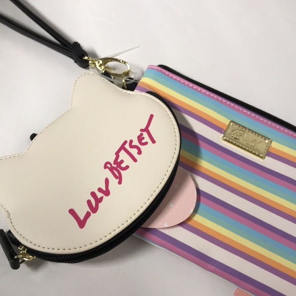 Betsey Johnson Wristlet Cat Rainbow wallet NWT - Picture 7 of 9